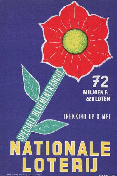Speciale Bloementranche. 72 miljoen Fr. aan loten, trekking op 8 mei