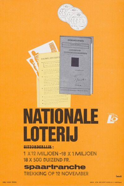 Uitzonderlijk : 1 x 12 miljoen - 18 x 1 miljoen - 18 x 500 duizend Fr. Spaartranche. Trekking op 12 november