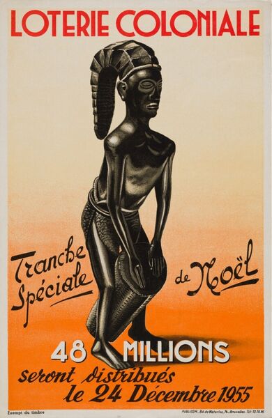 LOTERIE COLONIALE. Tranche spéciale de Noël. 48 MILLIONS seront distribués le 24 Décembre 1955.