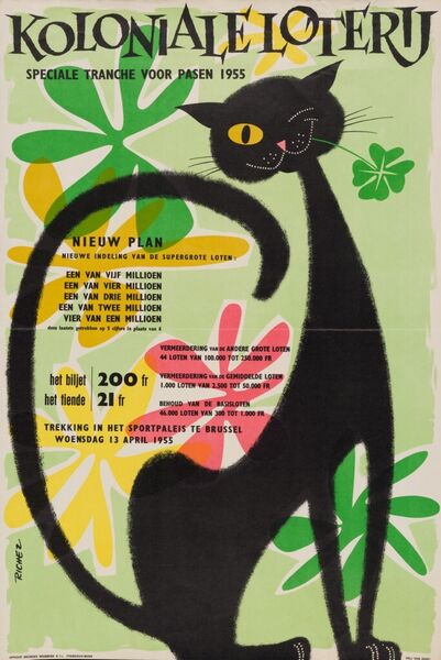 Koloniale Loterij. Speciale tranche voor Pasen 1955