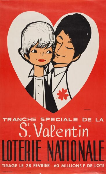 Tranche spéciale de la St. Valentin. Tirage le 28 février. 60 millions F de lots