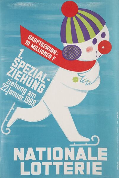 Hauptgewinn : 10 Millionen F. 1. Spezial-Ziehung. Ziehung am 22. Januar 1968