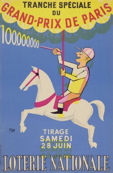 Tranche spéciale du grand-prix de Paris. Tirage samedi 28 juin. Loterie Nationale