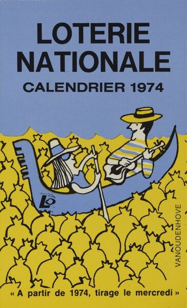 Calendrier 1974 "A partir de 1974, tirage le mercredi"