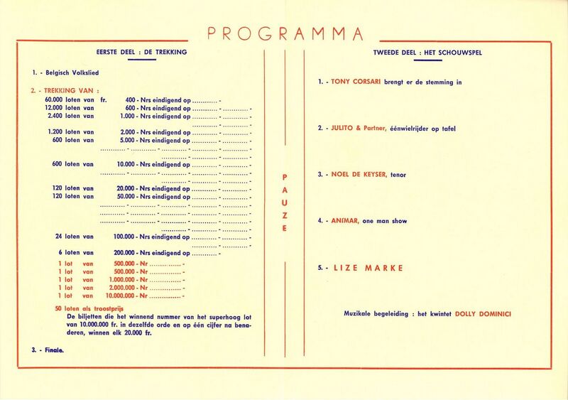 Trekking van de veertiende tranche. Programma