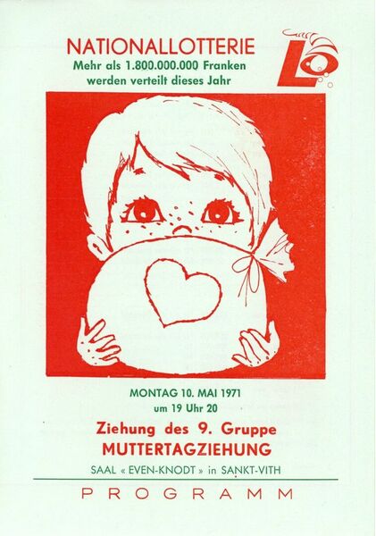 Tirage de la 9ème tranche. Tranche de la Fête des Mères. Programme