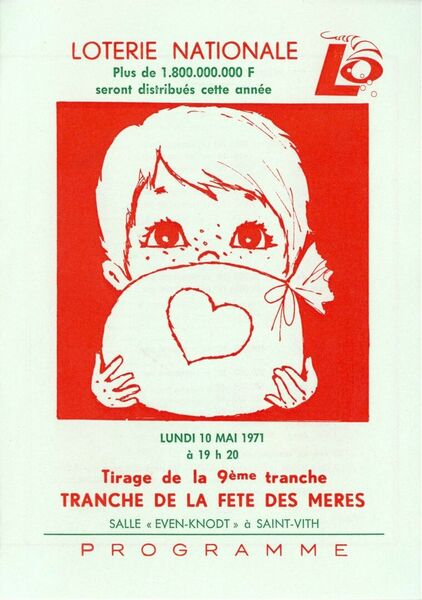 Tirage de la 9ème tranche. Tranche de la Fête des Mères. Programme