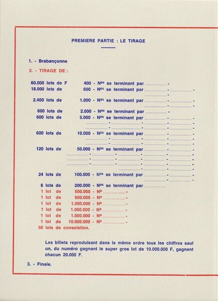 Tirage de la 23ème tranche. Tranche de la St-Nicolas. Programme