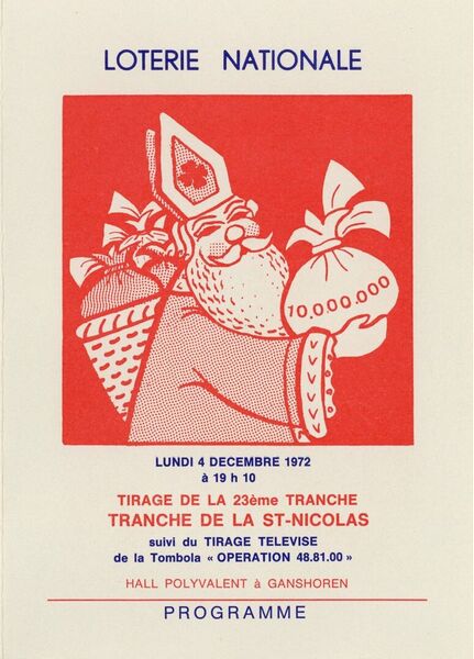 Tirage de la 23ème tranche. Tranche de la St-Nicolas. Programme