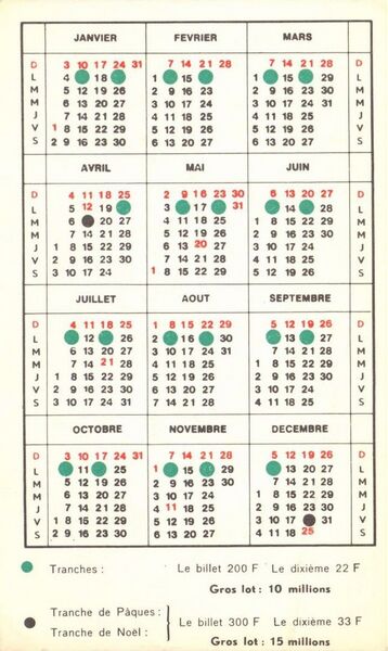 Calendrier 1971