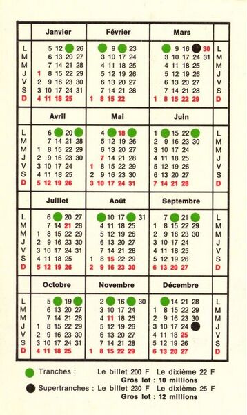 la clé du bonheur ! Calendrier 1970