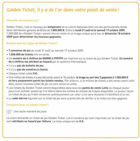 Il ya de l'or dans votre point de vente. Gagnez 2 x 1.000.000 €